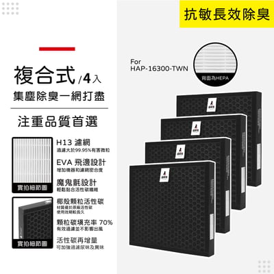 【蟎著媽】 濾網 適用 Honeywell   空氣清淨機 HAP-16300-TWN12