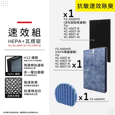 蟎著媽  濾網   適用 夏普 SHARP KC-A50T-W KC-A50T-B FZ-A50DFE FZ-A50HFE12