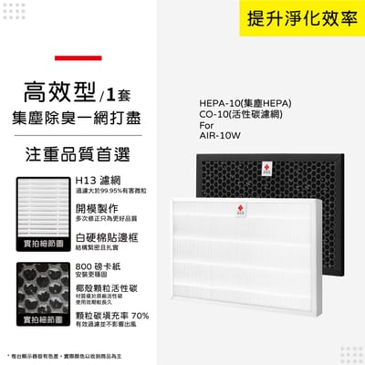 蟎著媽 濾網   適用 佳醫 超淨 AIR10W AIR-10W 空氣清淨機 SF-10  HEPA-10  CO-108