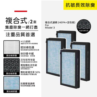 【蟎著媽】濾網 適用  台灣現貨免運 適用 TEMAI Tesla 特斯拉 model3 濾網 買三送一10