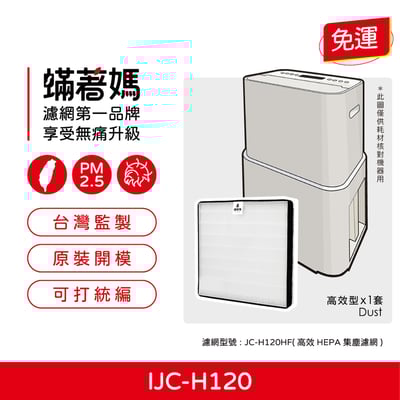 【蟎著媽】 濾網 適用 IRIS OHYAMA IJC-H120 PD-A140-W IJC-H120HF 空氣清淨除濕機1