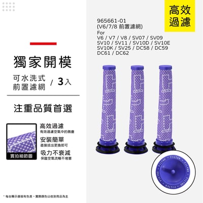 適用 Dyson 戴森 V6 V7 V8 SV07 SV09 SV10 SV11 DC58 59 吸塵器 前置 後置濾網11