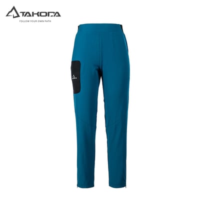 TAKODA 輕量彈性多功能快乾長褲 女款 午夜藍/黑色7