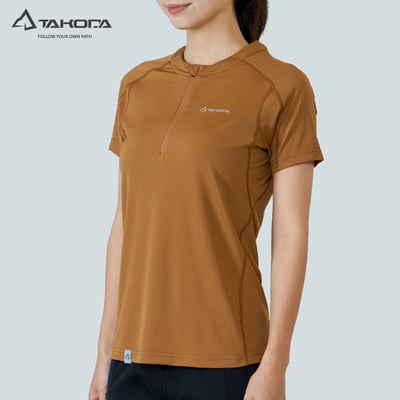 TAKODA Wi 環保機能輕量排汗半開襟短袖 女款 三色6
