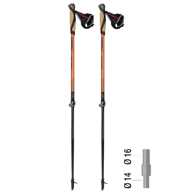 MASTERS Training快扣二節式健行杖 走路杖 (橘)特價1980/對4