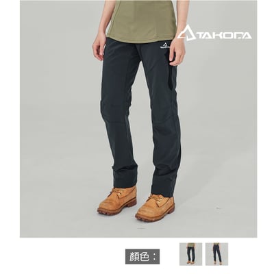 TAKODA 輕量彈性吸濕排汗速乾長褲 女款 鐵灰/黑1