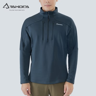 TAKODA Skan 厚版彈性刷毛套頭保暖衣 男款 兩色2