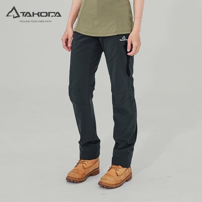 TAKODA 輕量彈性吸濕排汗速乾長褲 女款 鐵灰/黑2