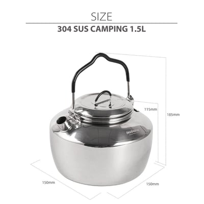 戶外野營燒水壺 304不鏽鋼0.8L、1L、1.5L  野外餐具 戶外水壺 登山炊具 附收納袋13