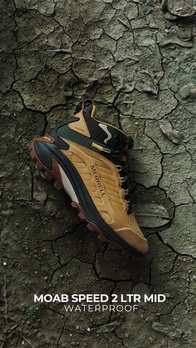 MERRELL MOAB SPEED 2 LTR MID WATERPROOF 男 中筒登山鞋 土黃色 (038425)19