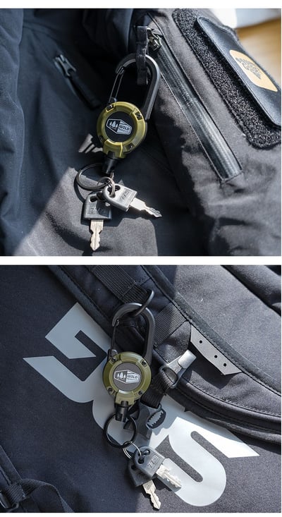 日系風 WILD 多功能伸缩掛勾 鑰匙圈 登山扣 防丟防盜 延長鍊 伸縮扣 證件扣 掛勾10