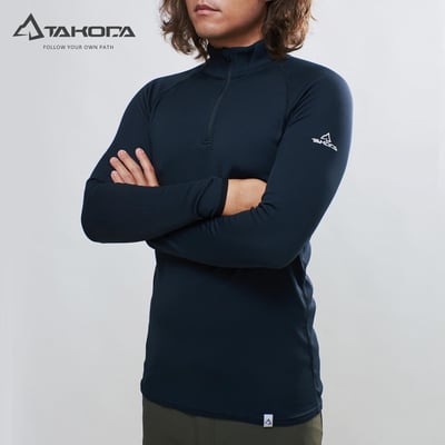 TAKODA Maka 套頭拉鍊刷毛保暖衣 男款 軍綠/黑色 兩色3