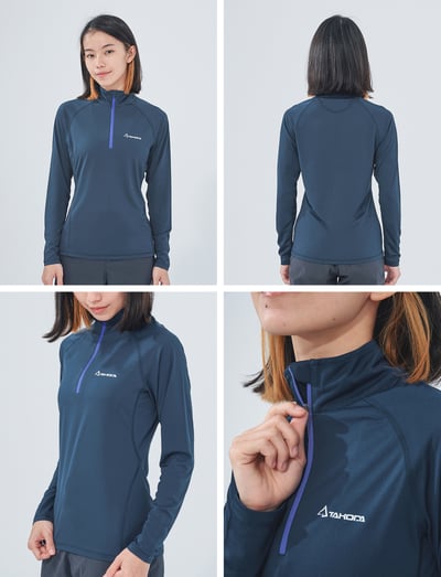 TAKODA Wi 環保機能輕量排汗速乾拉鍊上衣 女款 多色10