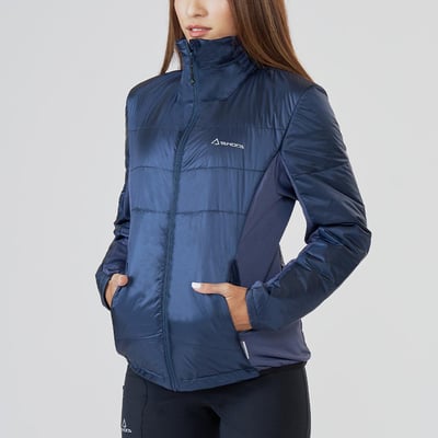 TAKODA Okaga G60輕量保暖科技棉立領外套 女款 雲灰色/深海藍5