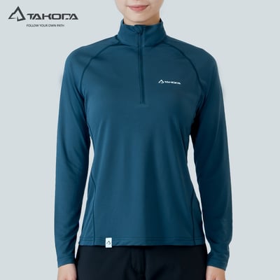 TAKODA Wi 環保機能輕量排汗速乾拉鍊上衣 女款 兩色5