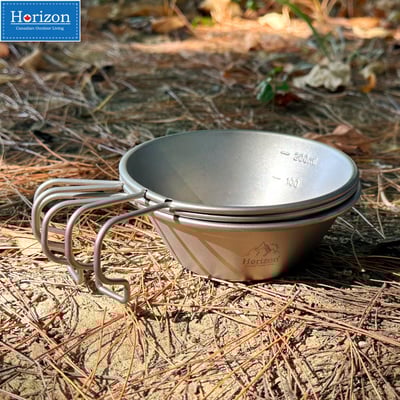 Horizon 天際線 純鈦野營雪拉碗 (300ml/450ml)│雪拉杯│露營碗│握柄牢固不彎折不燙手｜登山野營純鈦餐具│好物嚴選10