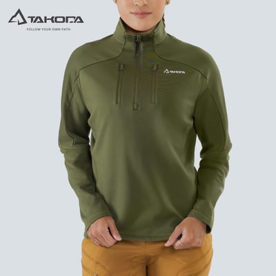 TAKODA Skan 厚版彈性刷毛套頭保暖衣 女款 兩色2