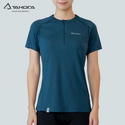 TAKODA Wi 環保機能輕量排汗半開襟短袖 女款 三色2
