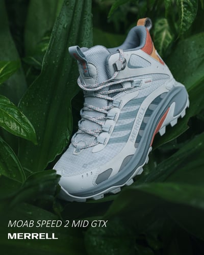 MERRELL MOAB SPEED 2 MID GTX 防水登山健行鞋 女款 霧灰色(038324)14