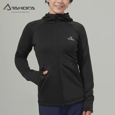 TAKODA  Skan 中層刷毛連帽外套 女款 暗岩藍/黑 兩色2