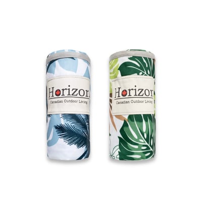 Horizon 天際線 登山便攜捲式防潮野餐墊│露營帳篷門前踏墊│雙人野餐墊 (雨林綠意/椰風藍調)10
