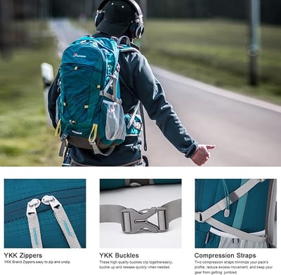 MOUNTAINTOP Unisex Backpack 40L 健行背包 附防雨罩 四色可選10