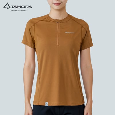 TAKODA Wi 環保機能輕量排汗半開襟短袖 女款 三色5