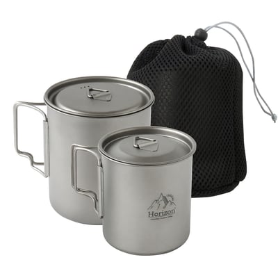 Horizon 天際線 純鈦戶外野營馬克杯雙杯組 (750ml+420ml)11