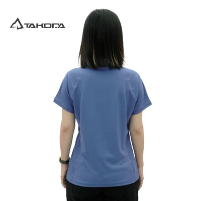 TAKODA Tipi 排汗吸臭都會休閒 POLO衫 女款 灰丁寧藍3