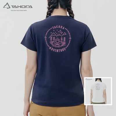 TAKODA Tipi 女純棉短袖印花系列-露營去 女款 兩色1