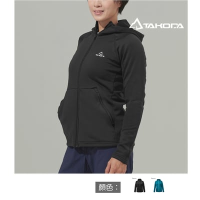 TAKODA  Skan 中層刷毛連帽外套 女款 暗岩藍/黑 兩色1