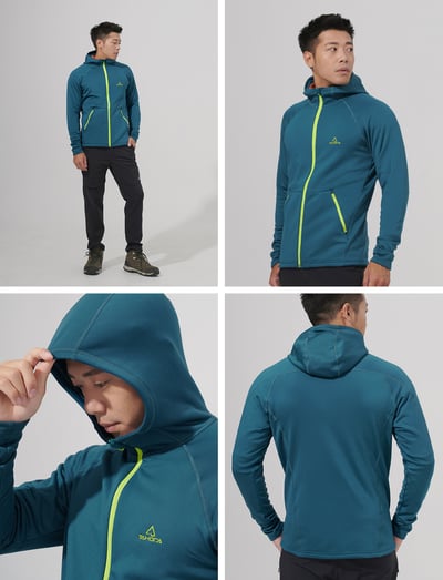 TAKODA  Skan 中層刷毛連帽外套 男款 黑色/暗岩藍 兩色9