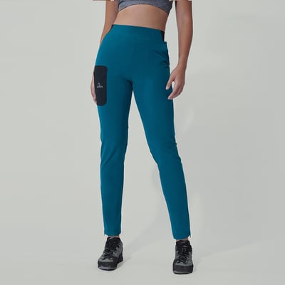 TAKODA 輕量彈性多功能快乾長褲 女款 午夜藍/黑色2