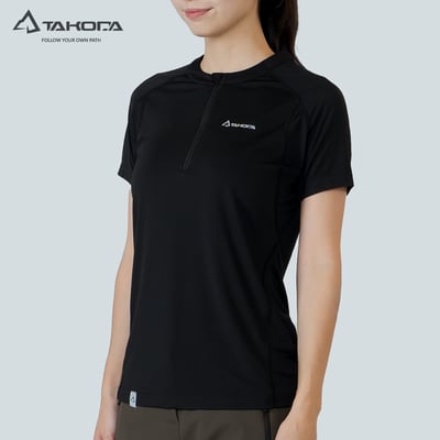 TAKODA Wi 環保機能輕量排汗半開襟短袖 女款 三色9