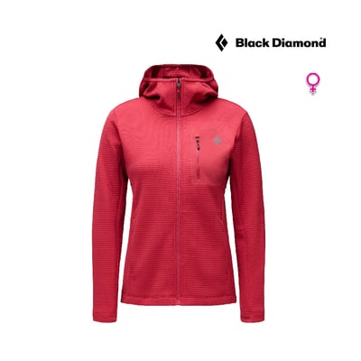 【Black Diamond】 W's Diverge Full Zip Hoody 女款保暖連帽外套 攀岩 休閒 外出 登山 跑步 礦物紅1