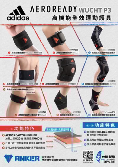 adidas WUCHT P3 3D立體針織運動護踝 最強運動護具4