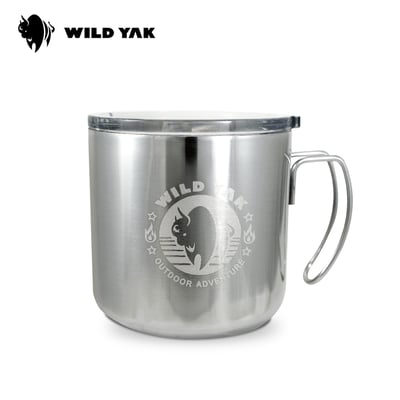 WILD YAK 北歐復古風-野氂牛真空斷熱不鏽鋼杯 380ml 雷雕版 三色可選1