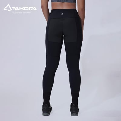 TAKODA 輕量耐磨登山緊身褲 女款 黑色 (包覆升級版)3