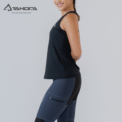 TAKODA Wi 環保機能速乾無袖背心 女款 橙紅/黑/黃 三色5