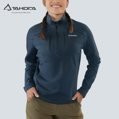 TAKODA Skan 厚版彈性刷毛套頭保暖衣 女款 兩色6