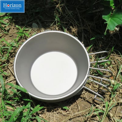 Horizon 天際線 純鈦野營雪拉碗 (300ml/450ml)│雪拉杯│露營碗│握柄牢固不彎折不燙手｜登山野營純鈦餐具│好物嚴選19