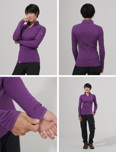 TAKODA  Maka 套頭拉鍊刷毛保暖衣 女款 黑/紫/灰/大地棕 四色7