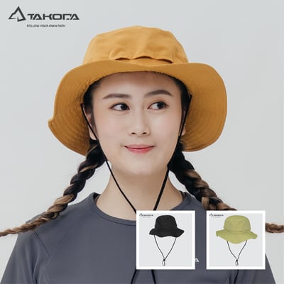TAKODA Wiyaka 防潑水可收納漁夫帽 暖橘色/森林綠/黑色1