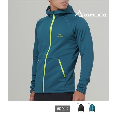 TAKODA  Skan 中層刷毛連帽外套 男款 黑色/暗岩藍 兩色1