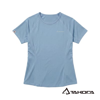 TAKODA Wi 環保機能輕量速乾圓領短袖 女款 淺藍/粉紫5