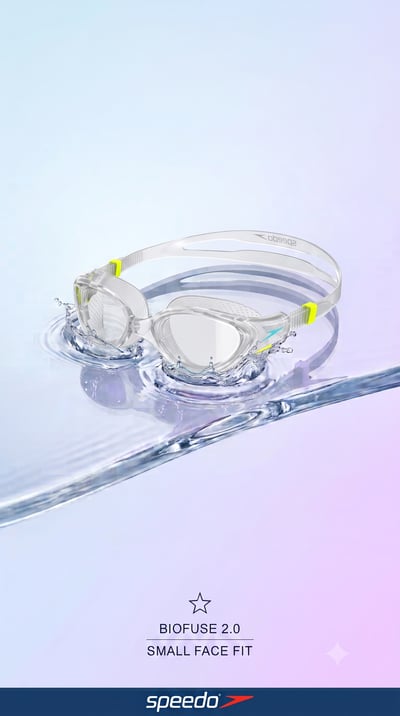 Speedo 女性 運動泳鏡 Biofuse2.0 白/藍 【小臉型適用】6