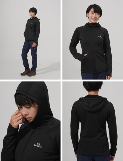 TAKODA  Skan 中層刷毛連帽外套 女款 暗岩藍/黑 兩色9