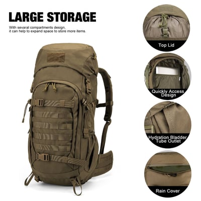 Mountaintop 50L 戰術軍用裝備包 登山包 附防雨罩 MPA597312