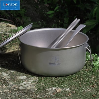 Horizon 天際線 純鈦戶外野營鍋/純鈦湯鍋1.8L│輕量，重量不到280g│可直火使用，好清洗不易生鏽3
