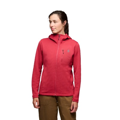 【Black Diamond】 W's Diverge Full Zip Hoody 女款保暖連帽外套 攀岩 休閒 外出 登山 跑步 礦物紅2